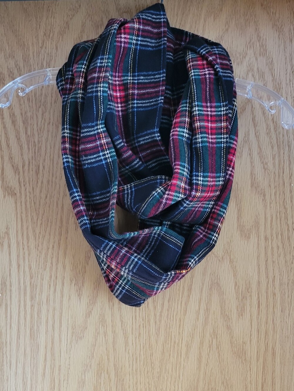 Plaid Infinity Scarf - Red & Green